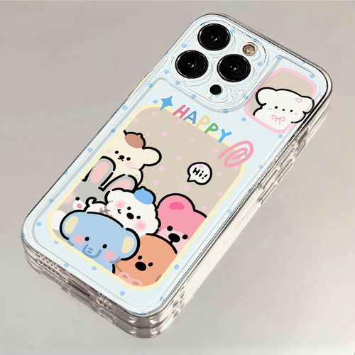 快乐小熊相框适用IPhone17promax手机壳15苹果16透明14华为p80童趣vivos30小米17防摔oppo软壳红米k90荣耀500