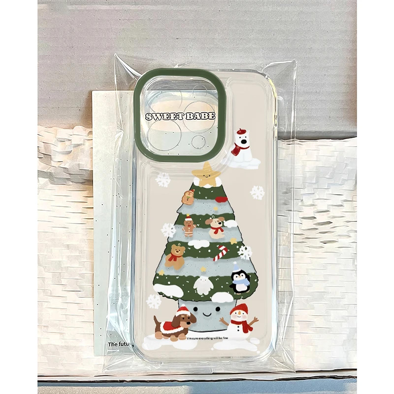 圣诞树狗狗手机壳可爱全包防摔
