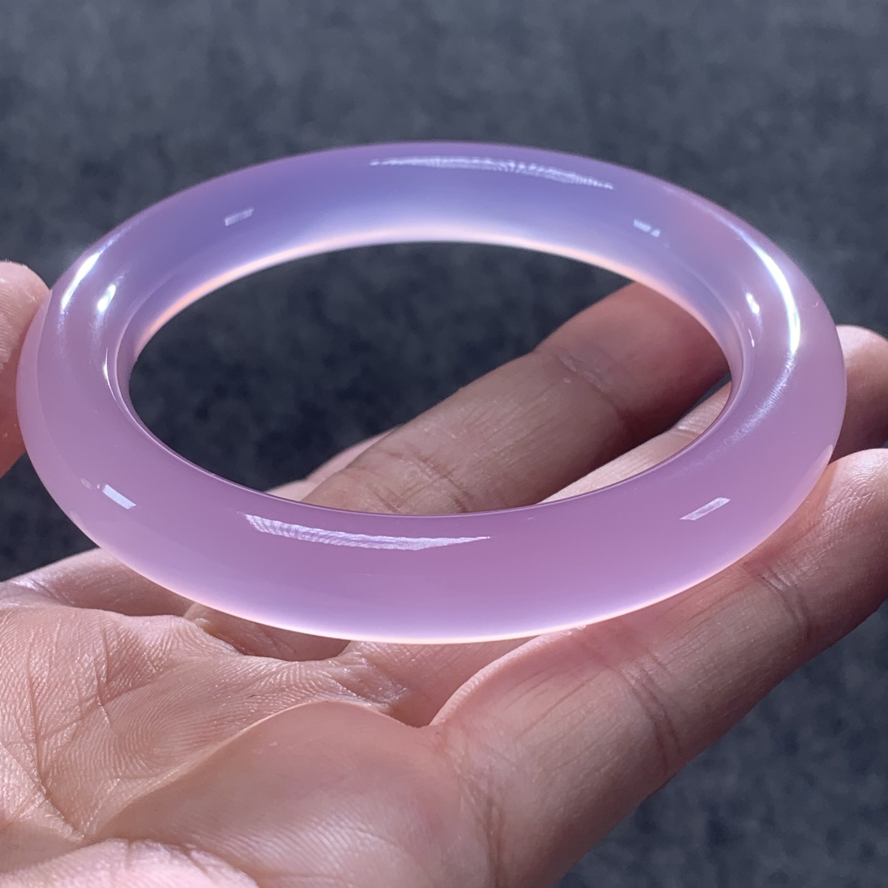 天然原矿经典复古紫罗兰圆条玛瑙玉髓手镯首饰品女58-11