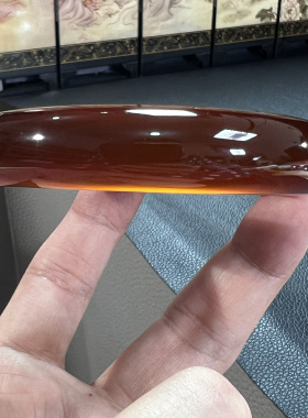 天然原石原色无优化逊克玛瑙手镯北红江料焦糖红收藏送礼60-13-9