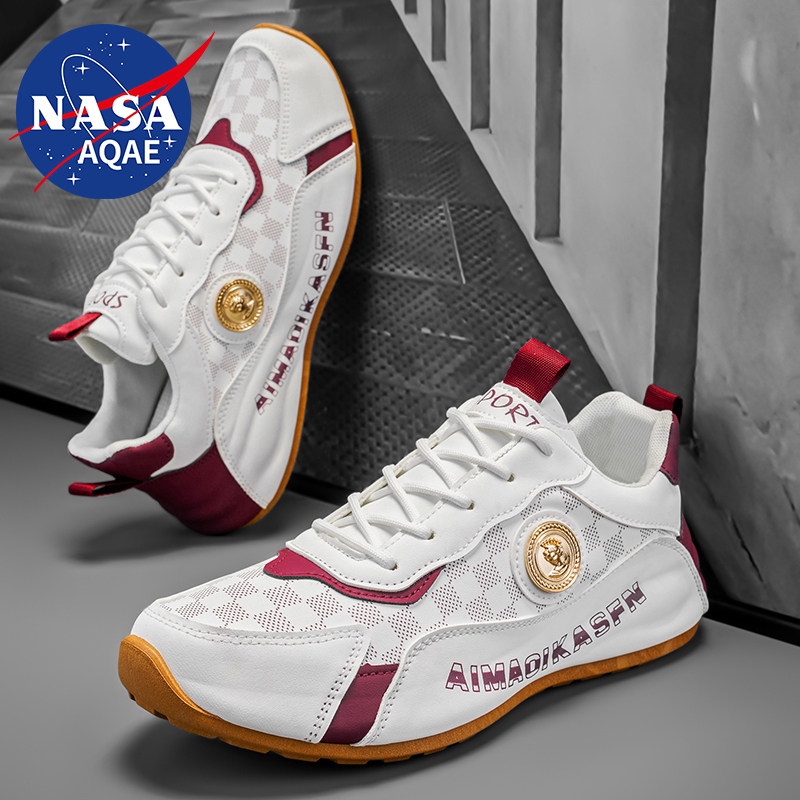 NASA AQAE联名欧洲站轻奢轻便男潮学生百搭软底防滑运动包底板鞋