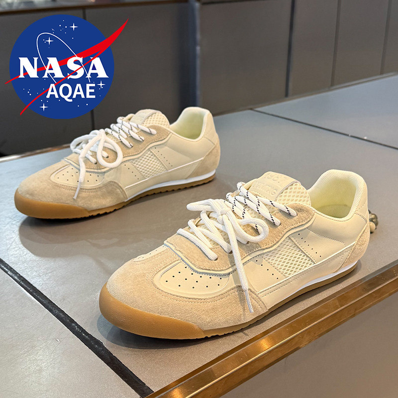 NASA AQAE联名德训男鞋夏透气百搭休闲板鞋防滑运动软底阿甘鞋潮