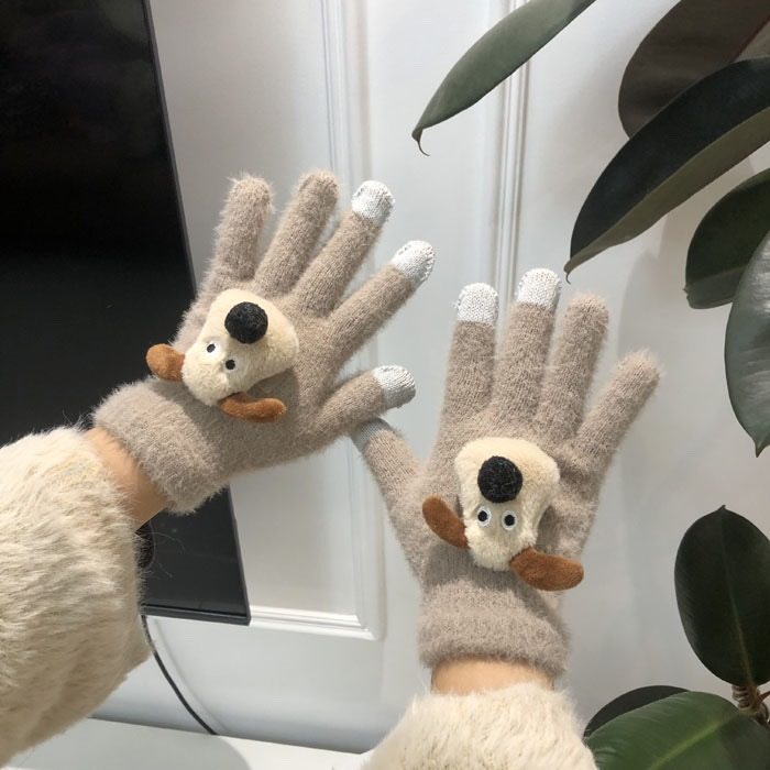 手套女冬季可触屏保暖可爱卡通五指骑车毛茸茸手套保暖防寒美拉德,运动包/户外包/配件,手套,淘宝优惠券,粉丝福利购,淘宝优惠卷