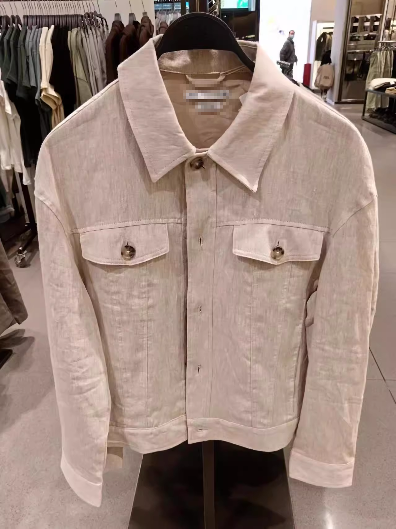 ZA XIONG 春季新品 男装 纯亚麻翻领长袖休闲夹克外套 2634602506