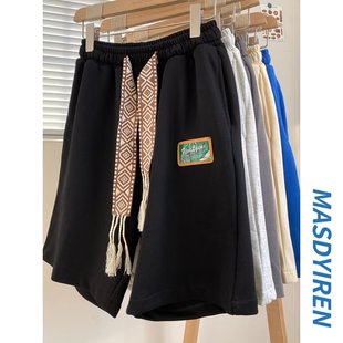 潮牌五分裤 夏季 子男女生情侣运动卫裤 街头嘻哈宽松bf休闲短裤 美式