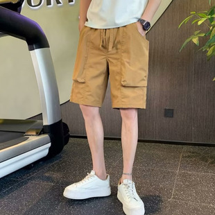 2023新款 夏季 休闲潮牌纯棉裤 工装 56五六分裤 男士 子大口袋中裤 短裤