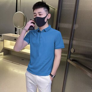 polo衫男夏季潮牌短袖商务休闲翻领t恤韩版潮流宽松百搭男士上衣