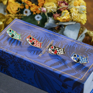饰礼盒装 领口装 罗楠领针原创锦鲤年年有鱼设计可爱创意礼物西装