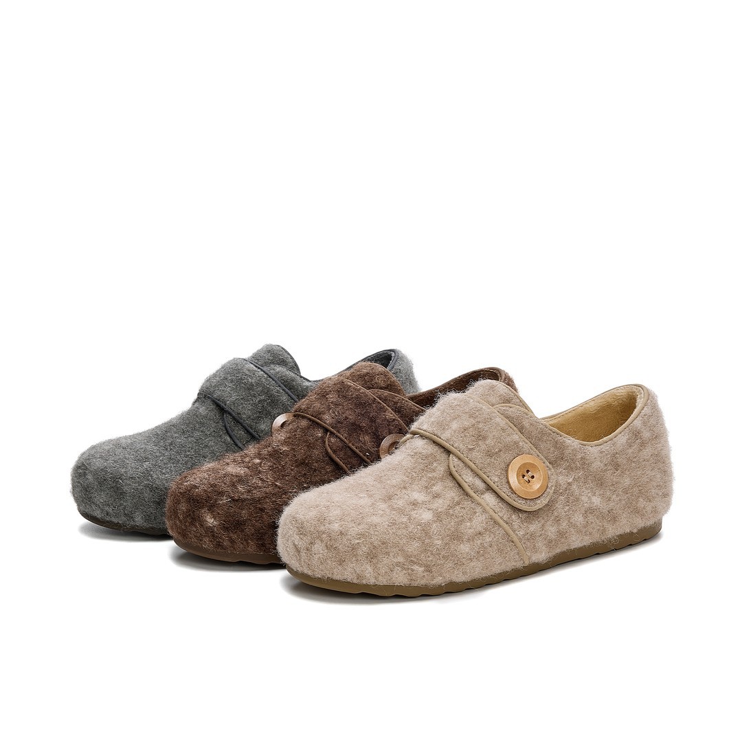 棉鞋冬季新款时尚百搭女鞋气质优雅平底舒适软底魔术贴玛丽珍鞋