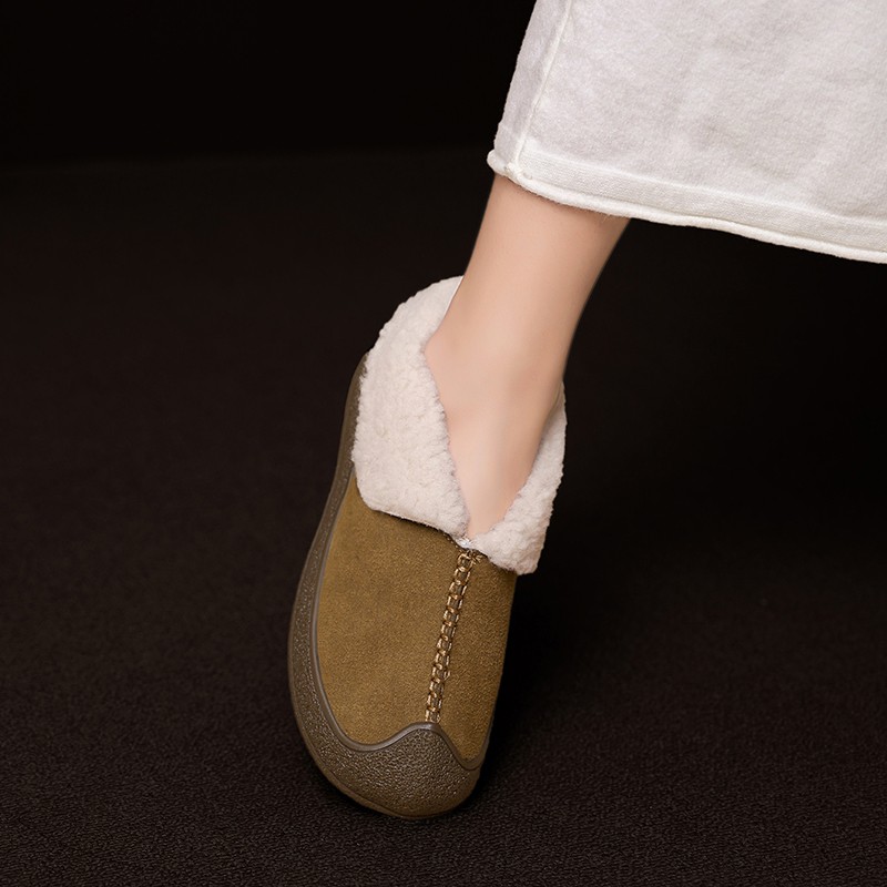 棉鞋~ 磨砂软皮保暖加绒单鞋女勃肯奶奶鞋 2025新款秋冬单鞋女鞋