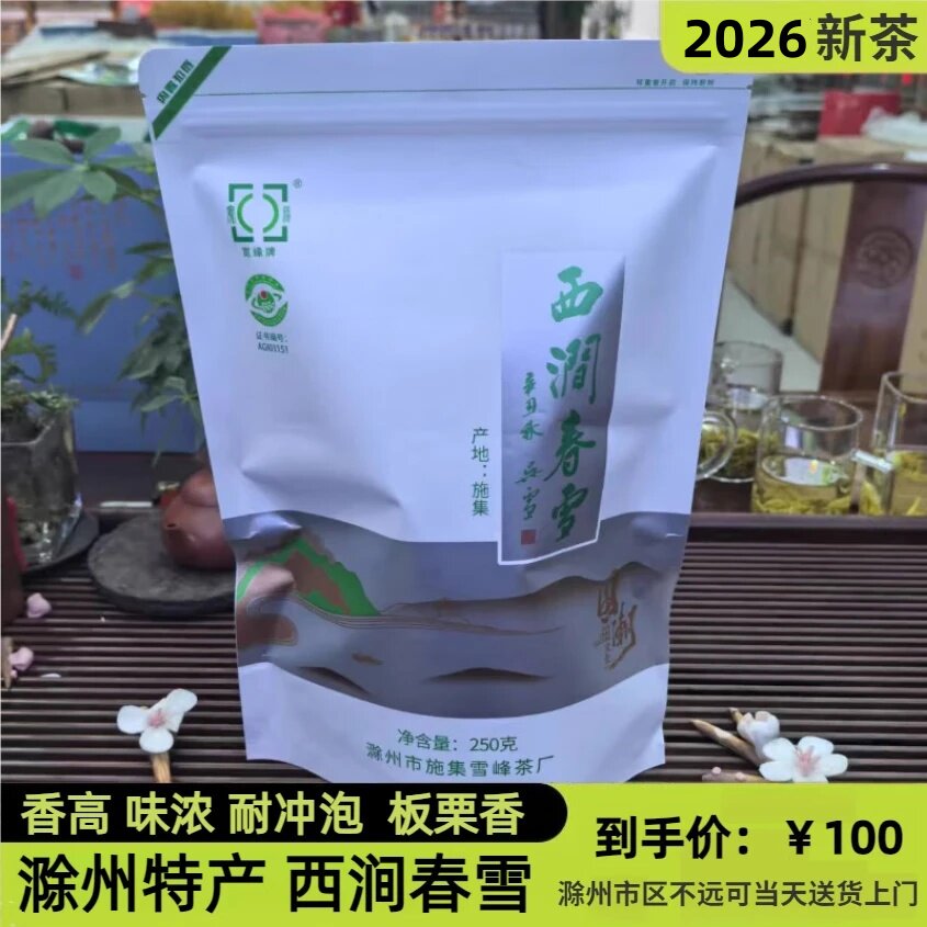 西涧春雪2026新茶绿茶耐泡板栗香宽缘牌雪峰茶厂滁州施集特产口粮