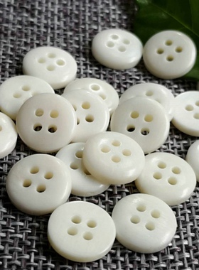 天然环保真牛骨平面四眼纽扣复古日系亚麻棉麻衬衣外套扣子