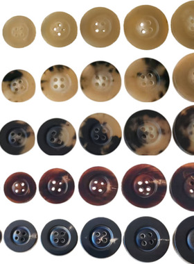 天然牛角宽边四眼扣高档经典M款双面羊绒呢子大衣外套扣尺寸齐全