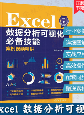 Excel数据分析可视化*备技能案例视频精讲 韩小良 PowerBI入门书 整理数据源表教程 Excel 规范表单结构 xcel技巧 清华大学出版社