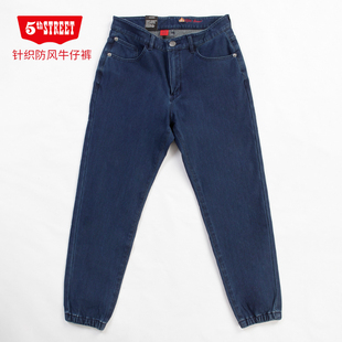 014296 弹力加绒针织防风保暖牛仔裤 214 street冬男装 第五街5th