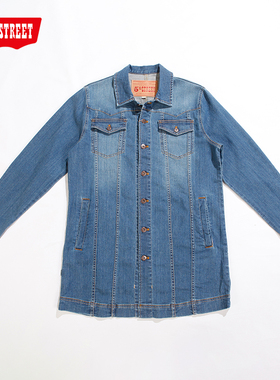 第五街5th street秋男装中长款宽松休闲时尚牛仔夹克650309-183