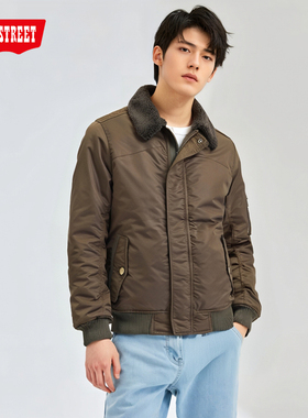 第五街5th street秋冬男装大领外套加厚中年保暖棉服53650323