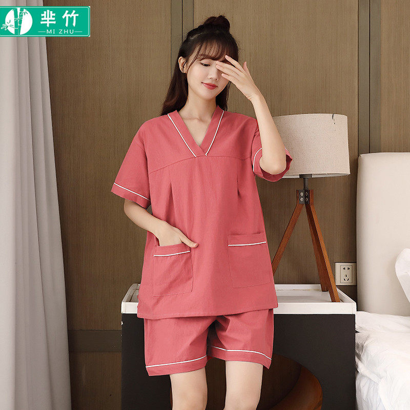 芈竹 纯棉汗蒸服女大码300斤男款浴衣桑拿洗浴按摩美容家居睡衣