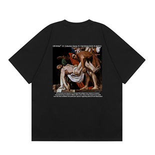 t恤男女同款 WHITE卡拉瓦乔油画宗教情侣短袖 宽松纯棉ins潮 OFF