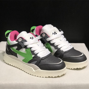 OW箭头中帮拼色男女情侣休闲厚底运动板鞋 WHITE百搭潮鞋 23SS OFF