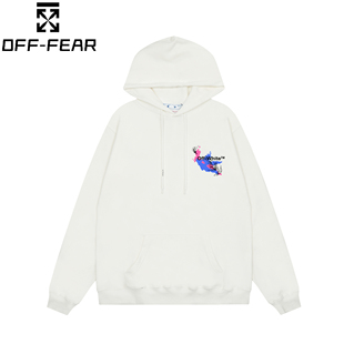 大码 WHITE休闲宽松长袖 连帽卫衣 OFF潮流百搭男女上衣春秋冬季 正品