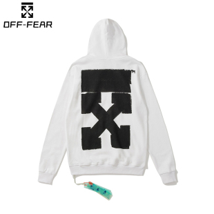 上衣WHITE长袖 男女宽松大码 休闲潮流百搭连帽卫衣 OFF春秋冬季 正品