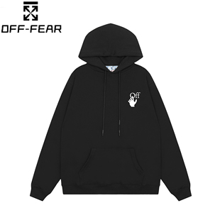 WHITE上衣休闲宽松大码 百搭春秋冬季 连帽卫衣 OFF纯棉男女长袖 正品