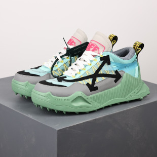 OFF网纱WHITE箭头真皮老爹鞋 OW潮 男女情侣增高厚底休闲运动跑步鞋