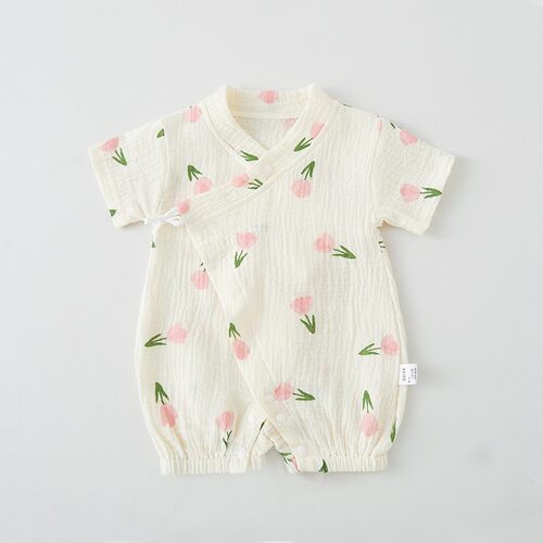 【撤柜专区】品牌专柜婴儿连体衣夏季纯棉纱布和尚服薄款亲子哈衣