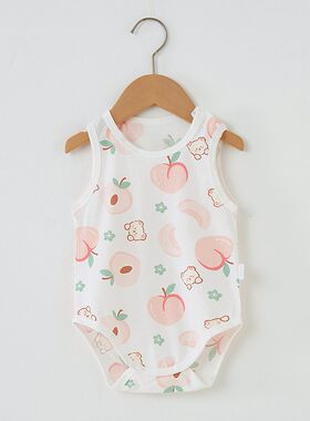 【撤柜专区】品牌专柜新生儿夏季背心包屁衣纯棉宝宝三角服连体衣