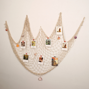 渔网照片墙拍立得客厅挂照片创意展示墙幼儿园主题留言墙布置装 饰