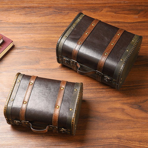 复古小型手提箱老式皮箱装饰摆件