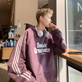 现货420高克重秋冬三条杠麂皮绒连帽卫衣外套紫JP605-P58特，女装短外套，电商A456（原C415）