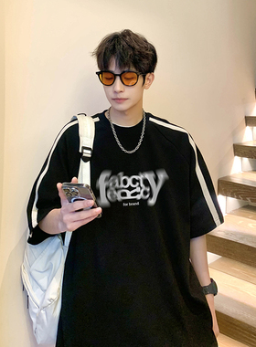 T570-P40控58重影重磅280克潮牌ins潮流复古插肩袖t恤男短袖A456