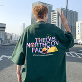 T86-P20特230克T恤男潮牌短袖纯棉宽松大码情侣夏装上衣落肩黑，男装T恤，电商A456（原C415）