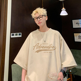 现货JPT81特P25控39烧花插肩袖麂皮绒夏季美式复古短袖T恤，男装T恤，电商A456（原C415）