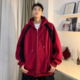 赛车服卫衣男士春秋中性宽松开衫重磅学生酒红外套A456-WY97-P65，女装短外套，电商A456（原C415）