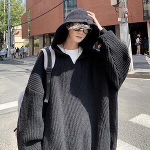 现货冬季加厚针织衫套头毛衣冬装宽松连帽外套MY03-P50特图片