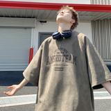 JPT08-P28控48插肩袖夏季美式复古短袖T恤男士休闲咖啡上衣，男装T恤，电商A456（原C415）