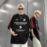现货JPT23-P28特美式插肩袖短袖男T恤夏季麂皮绒宽松三条杠杏，男装T恤，电商A456（原C415）