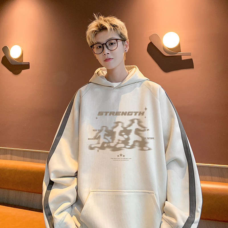 现货420高克重磅秋冬麂皮绒连帽情侣卫衣男外套JP78-P55杏,男装卫衣,电商A456（原C415）