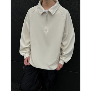 现货340克重磅插肩袖拉链宽松大码潮牌卫衣男A456-WY03-P45特图片