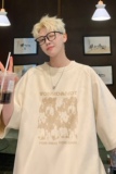 现货JPT82特P25控39烧花插肩袖夏季美式复古短袖T恤黑，男装T恤，电商A456（原C415）