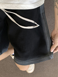 DK927-P33特49手绘直喷美式短裤夏季宽松潮牌运动休闲五分裤黑，男装牛仔裤，电商A456（原C415）