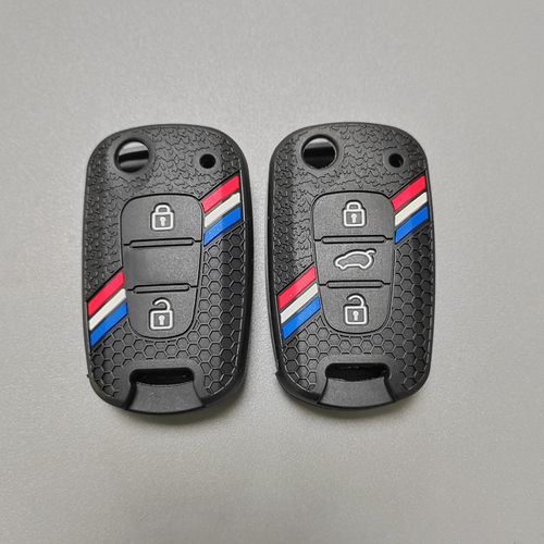 适用现代瑞纳悦动i30索纳塔朗动 起亚K5智跑K2狮跑硅胶车钥匙套包