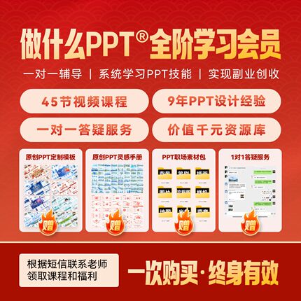 做什么PPT学习会员（长期有效+职场素材包+训练营）