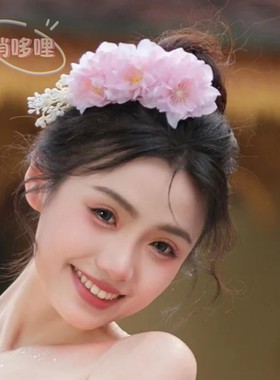 西双版纳傣族头花舞蹈表演仿真花头饰发梳民族风服装发饰旅拍写真