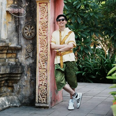 泰式傣族服装男泼水节写真服饰