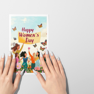 gykp4703女神节通用卡片贺卡折卡迷你折卡小卡片空白卡片留言卡