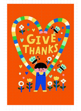 gykp425奉献感谢高级感森系唯美小清晰插画空白迷你小卡片可手写